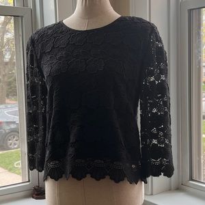 Rebecca Minkoff Black Lace Top Size Small